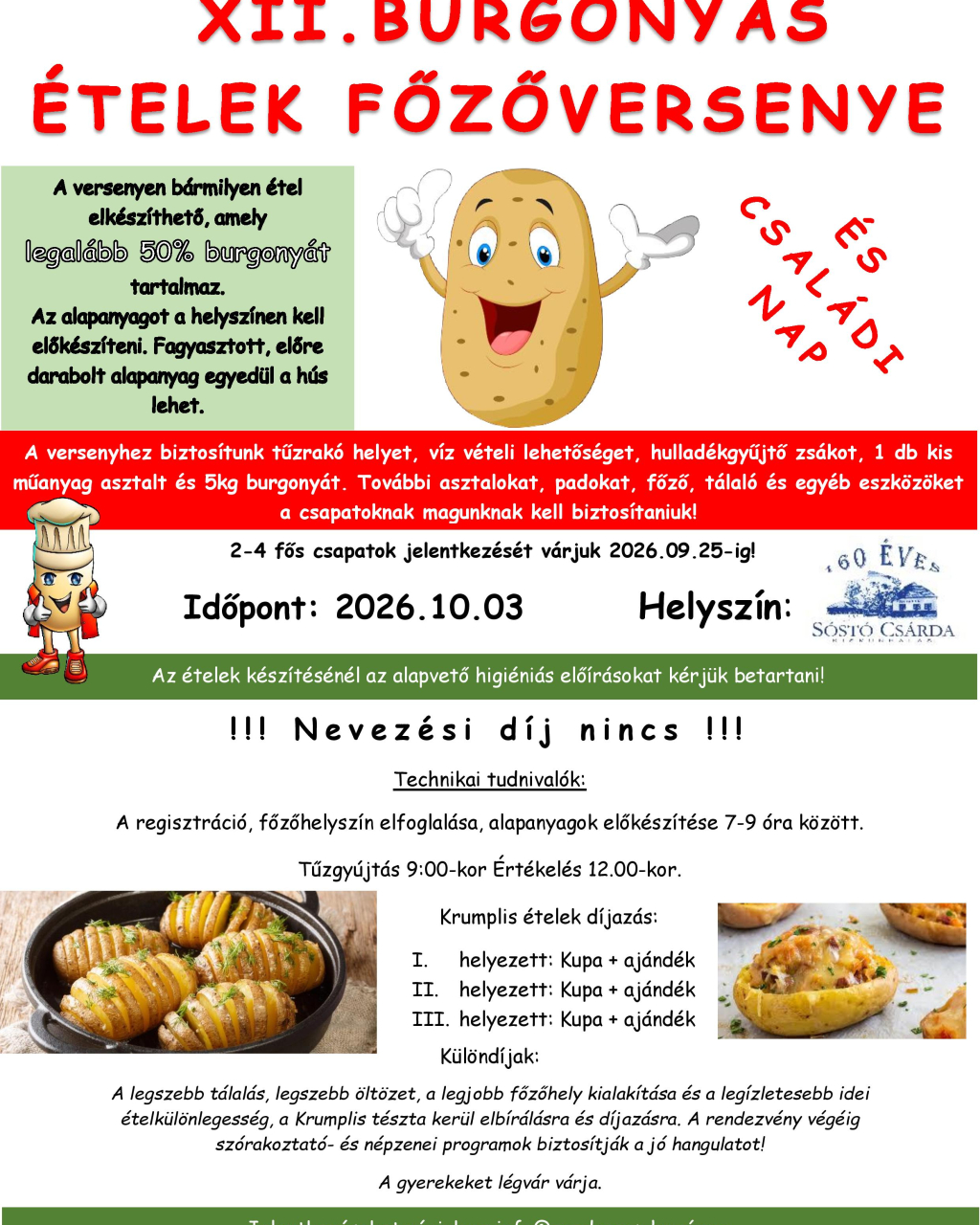 XII. Burgonyás Ételek Főzőversenye